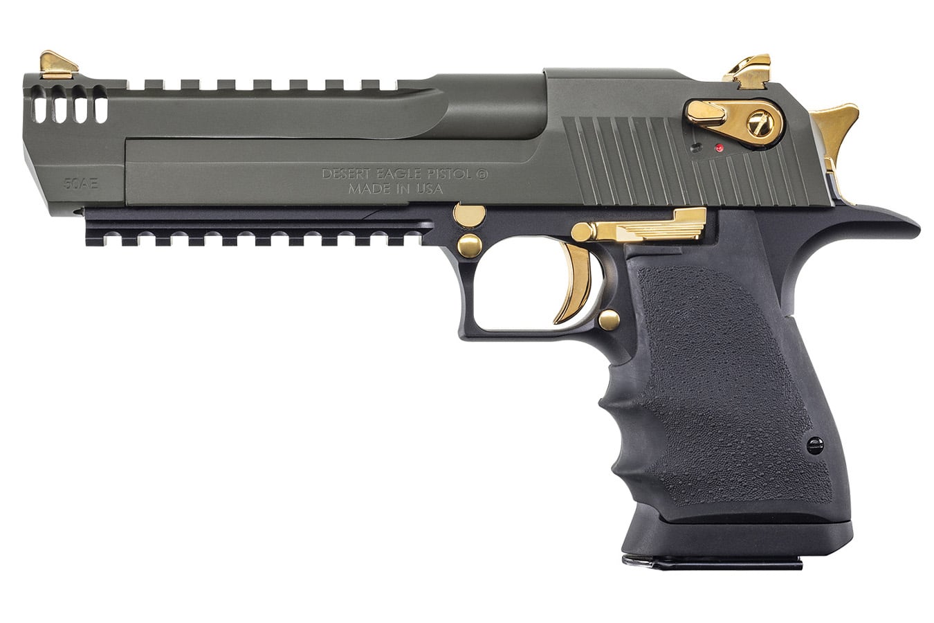 MAGNUM RESEARCH Desert Eagle 357 Magnum Semi-Auto Pistol with Black Anodized Finish and Gold Controls