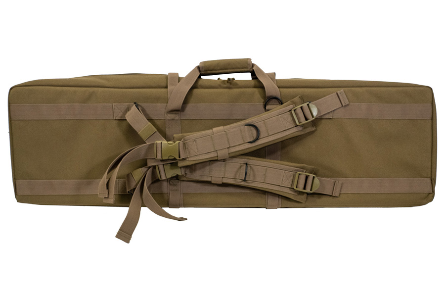 GPS Double Rifle Case with 2 Padded Pistol Sleeves & Lockable Zippers