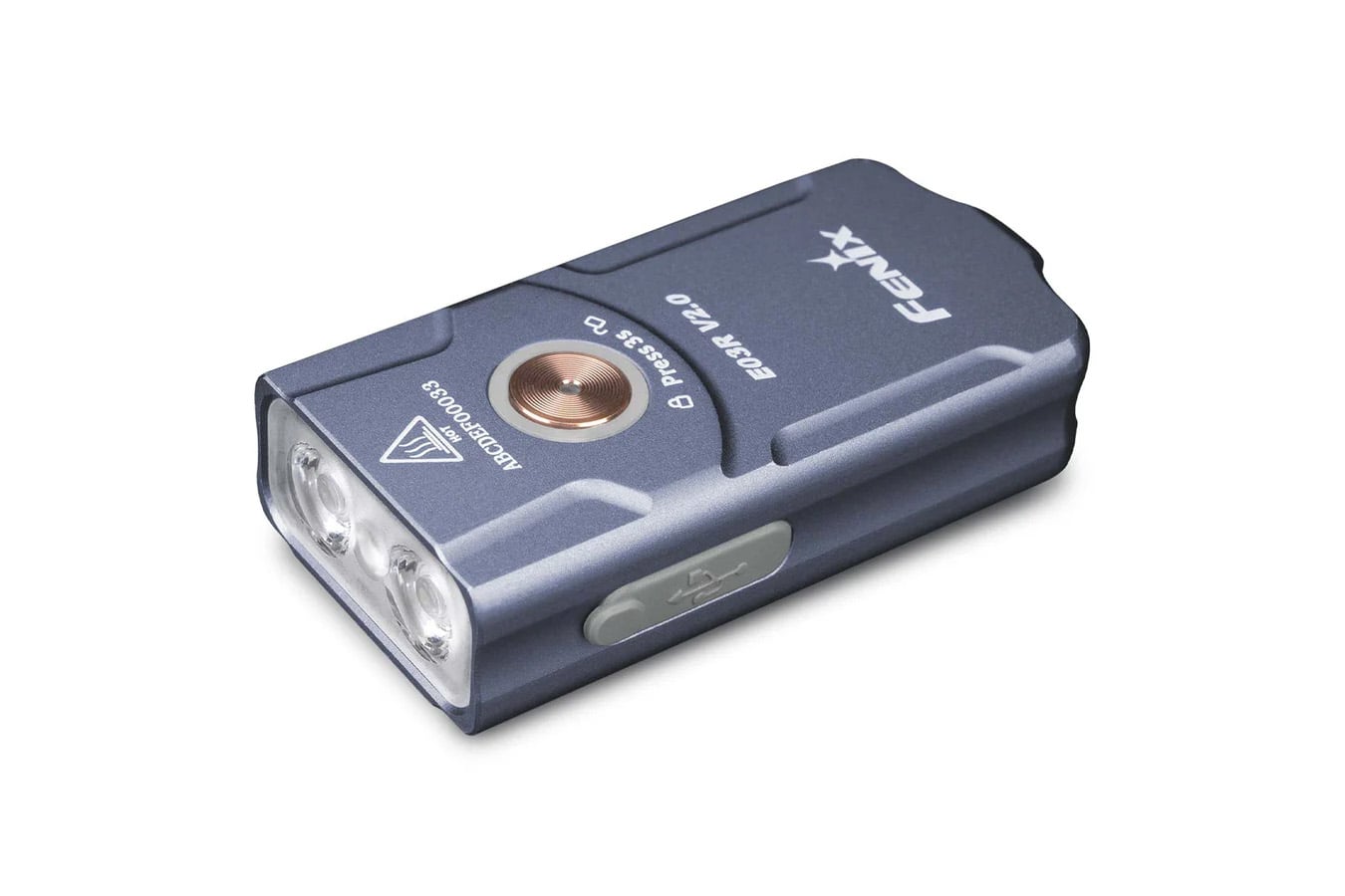 Fenix E03R V2.0 Keychain Flashlight - Steel Blue