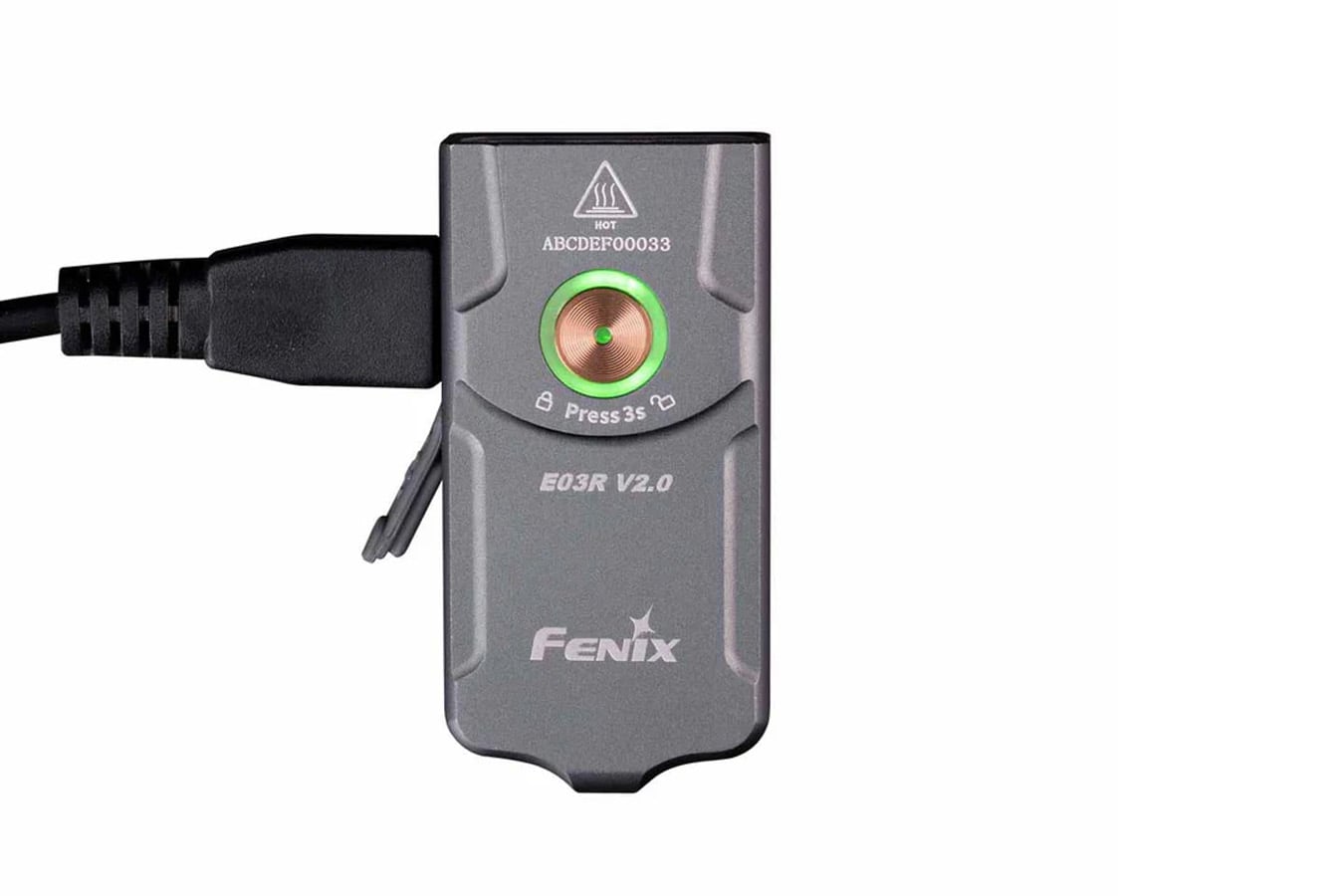 Fenix E03R V2.0 Keychain Flashlight - Steel Blue