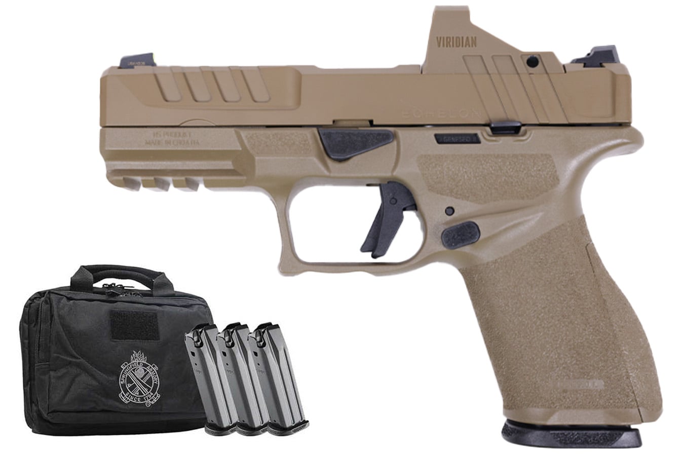 SPRINGFIELD Echelon 4.0C 9mm FDE Gear Pac with Viridian RFX-11 Green Dot, 4 Mags and Pistol Bag