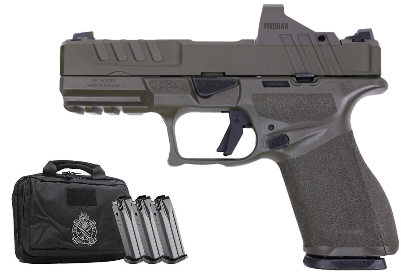 Springfield Echelon 4.0C 9mm OD Green Gear Pac with Viridian RFX Green Dot, Four Mags and Range Bag