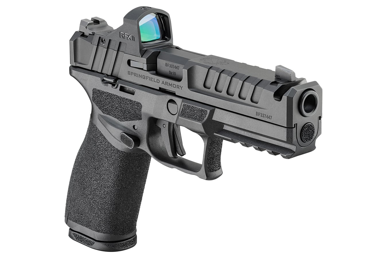 Springfield Echelon 4.5F Comp 9mm Gear Pac with Viridian RFX-11 Green Dot, Four Mags and Pistol Bag