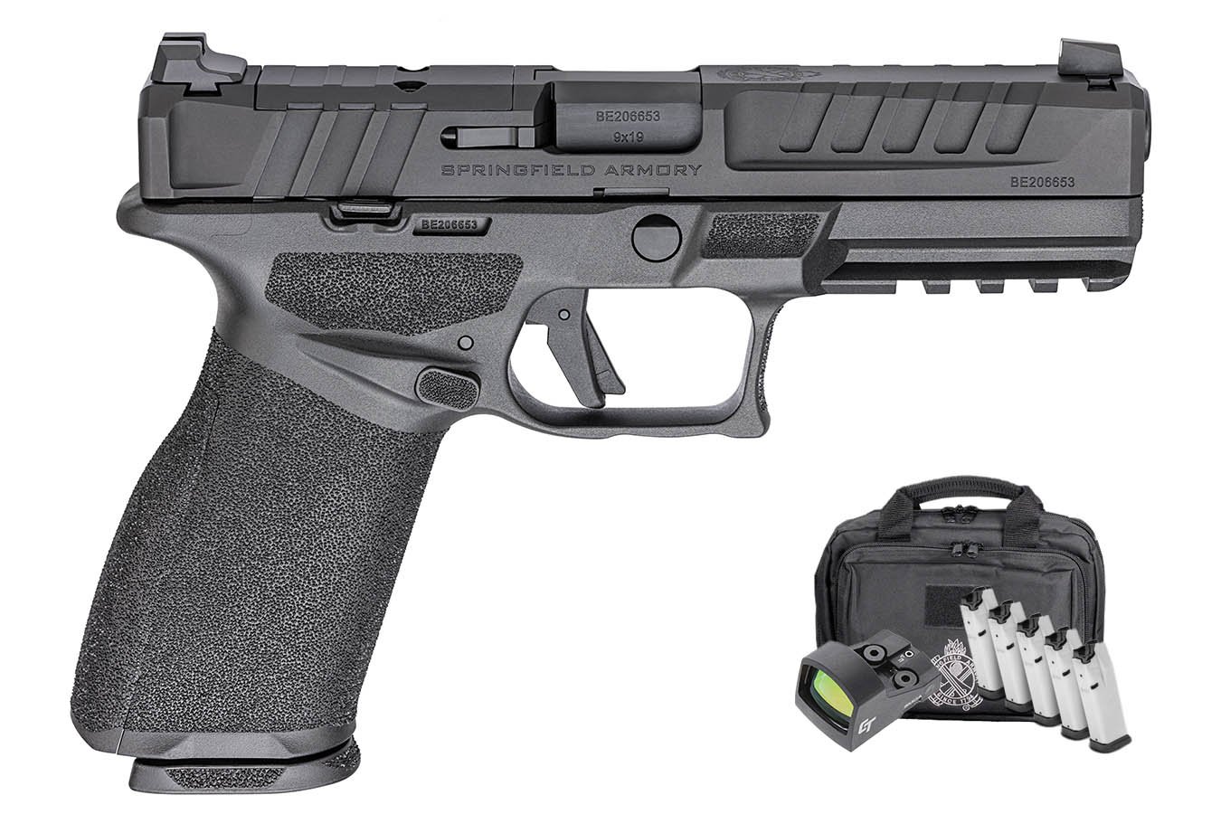 SPRINGFIELD Echelon 4.5 9mm Optic Ready Pistol with 5 Total Mags Red-Dot and Range Bag