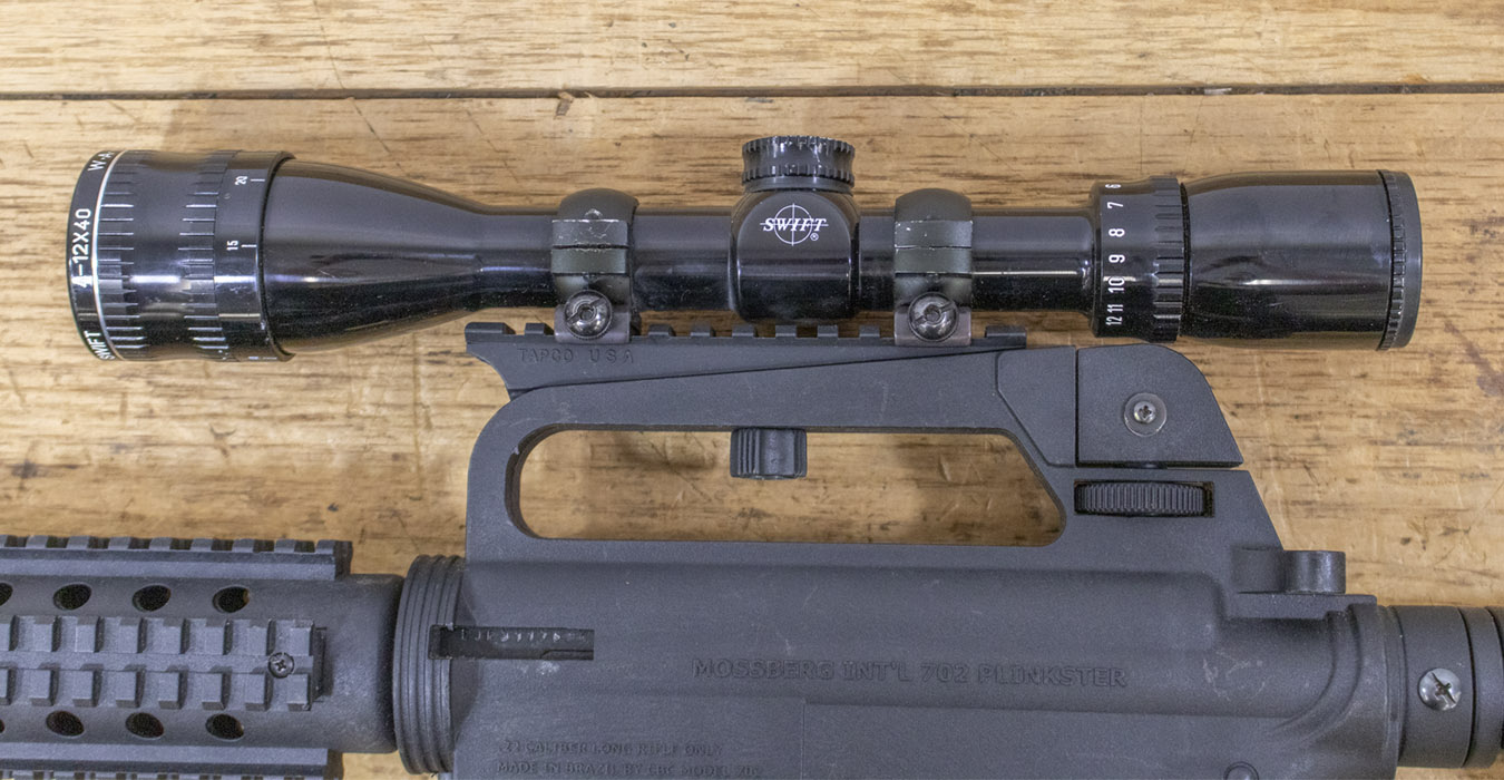 MOSSBERG 702 Plinkster 22LR Police Trade-In Rifle with Swift 4-12x40 Scope (Magazine Not Included)