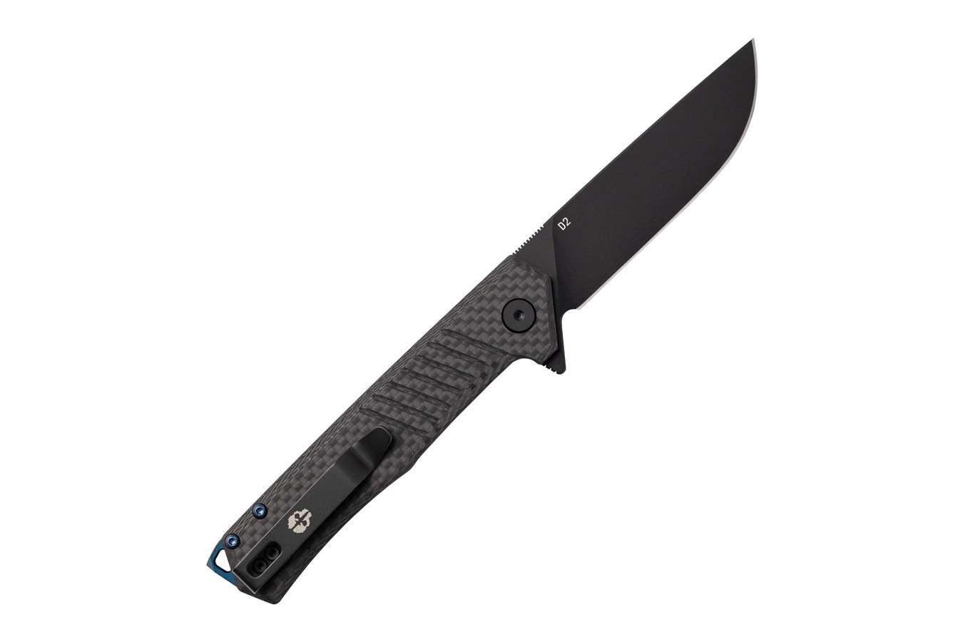 TEKTO KNIVES F1 Alpha Tactical Folding Knife – Carbon Fiber / Blue Accents