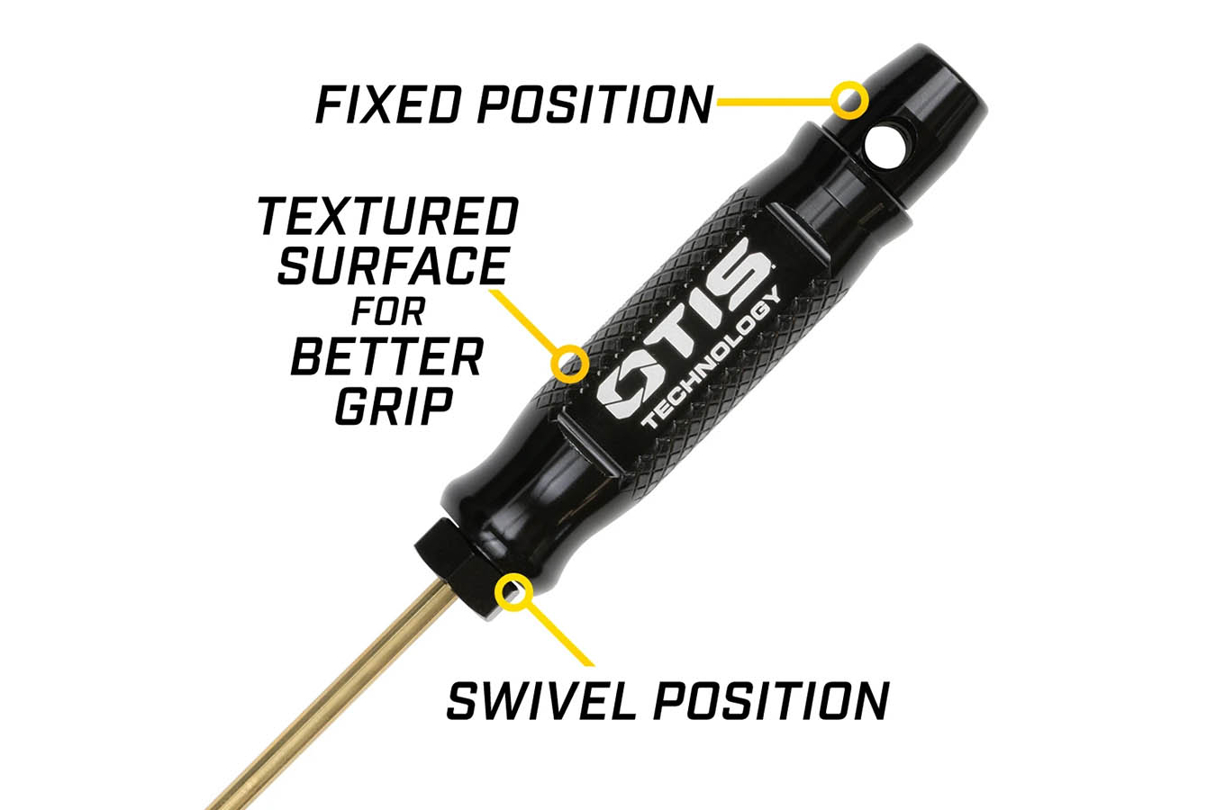Otis Tech Gun Cleaning Rod 1-Piece Brass with Rotating/Fixed Handle 36 Inch
