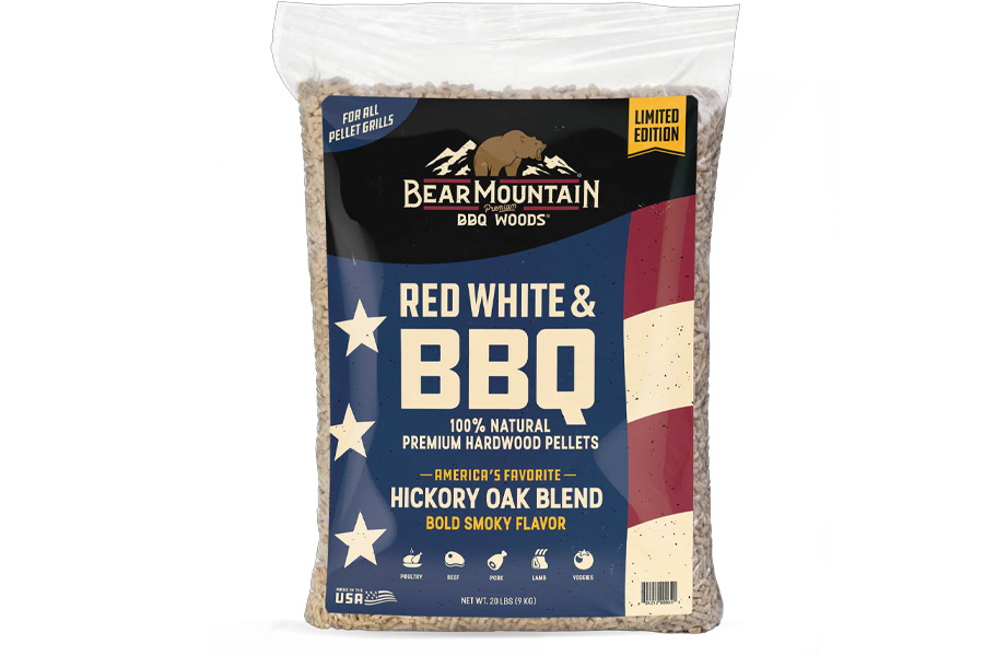 Bear Mtn. 20LBS BBQ Craft Blend Pellets Red White Blue 