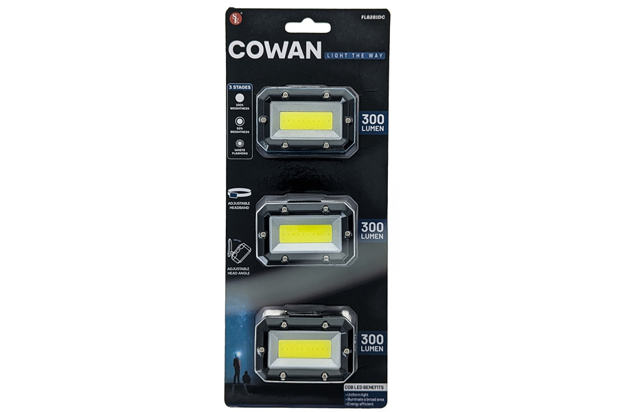 SONA ENTERPRISES 3-Pack 300 Lumens Headlamp Set Blue, White, Black