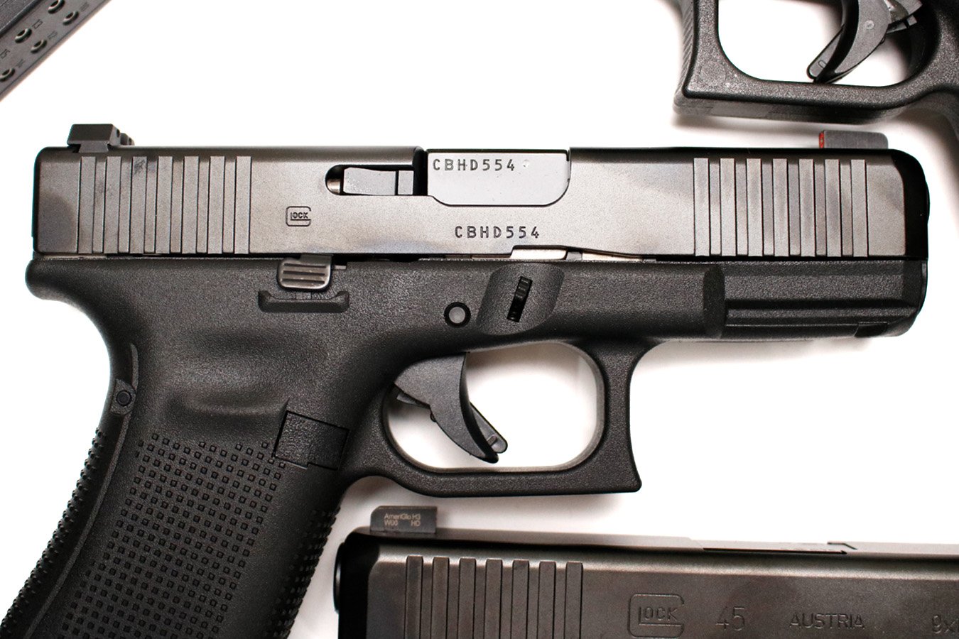 GLOCK 45 9mm New In Box Unissued Police Trade-in Pistols with AmeriGlo Night Sights