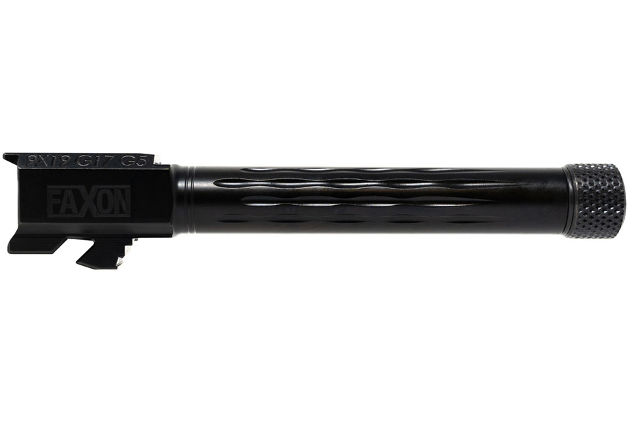 Faxon Firearms Faxon Match Series Flame Fluted Threaded Barrel for G17 Gen 5 9mm Nitride