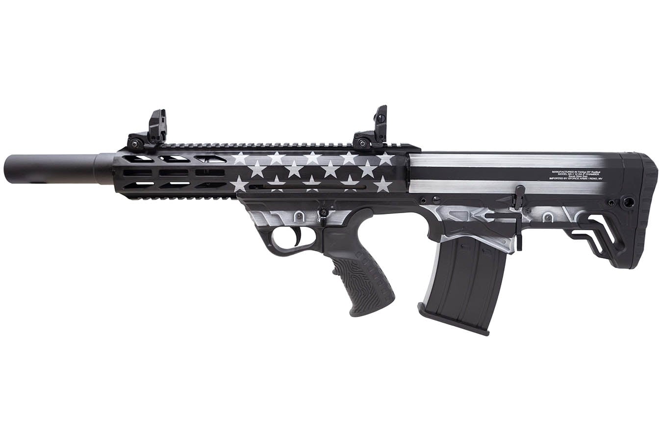GFORCE ARMS GFY-1 12-Gauge Semi-Auto Shotgun with Black and White US Flag Finish