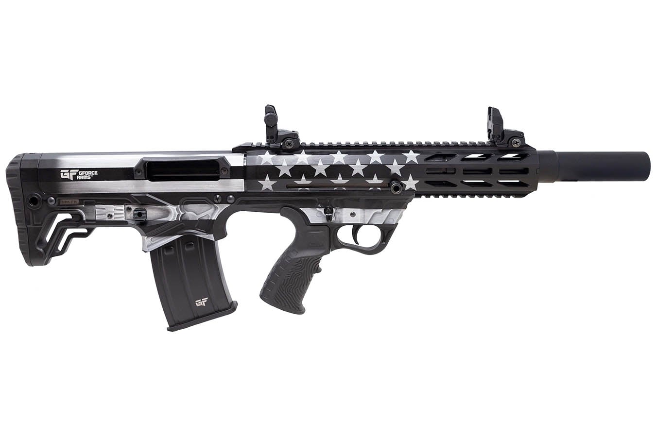 GFORCE ARMS GFY-1 12-Gauge Semi-Auto Shotgun with Black and White US Flag Finish