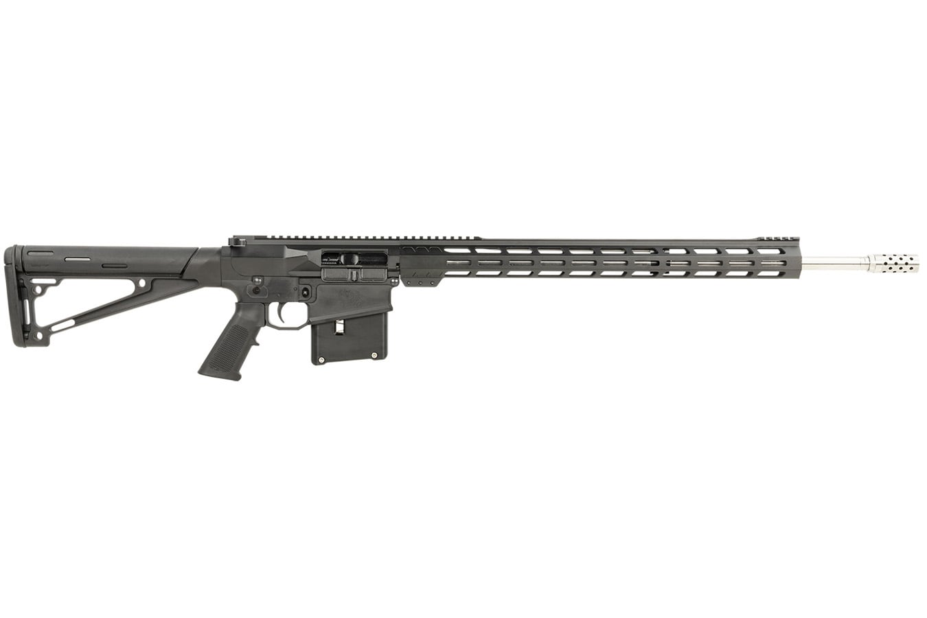 GREAT LAKES FIREARMS AR-10 7mm Remington Magnum Semi-Auto Rifle with Hogue OverMold Black Synthetic Stock