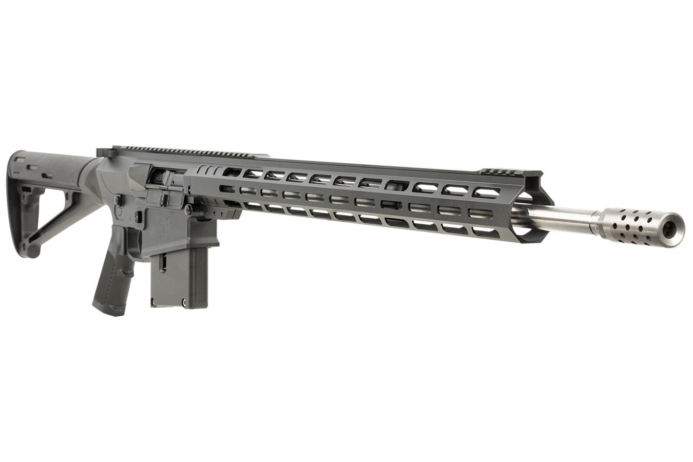 GREAT LAKES FIREARMS AR-10 7mm Remington Magnum Semi-Auto Rifle with Hogue OverMold Black Synthetic Stock