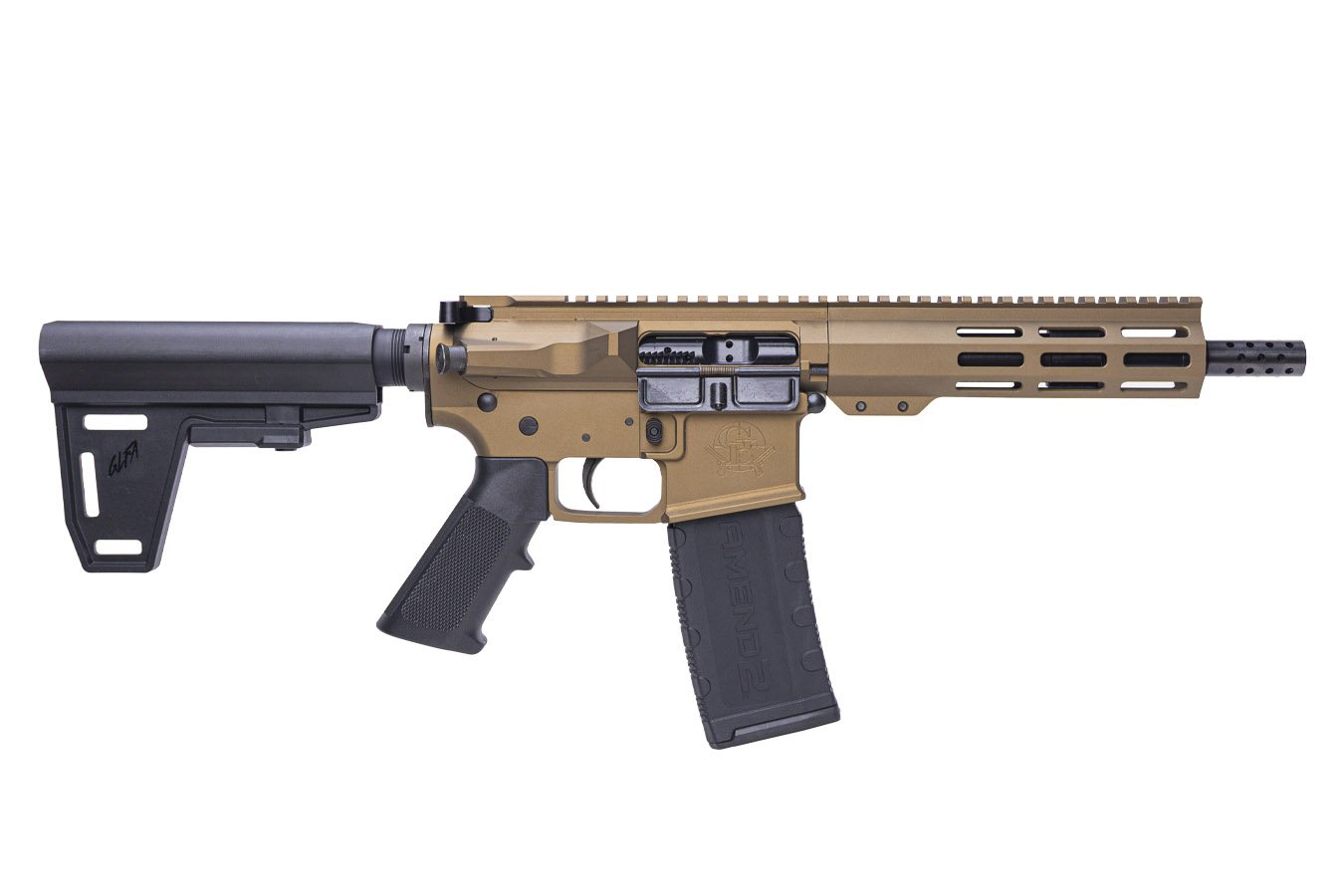 GREAT LAKES FIREARMS GL-15 .223 Wylde AR-Pistol with Brace and Bronze Cerakote Finish
