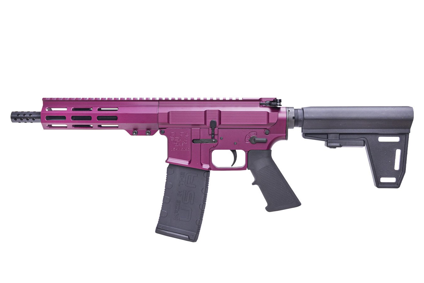 GREAT LAKES FIREARMS GL-15 .223 Wylde AR-Pistol with Black Cherry Cerakote Finish and Brace