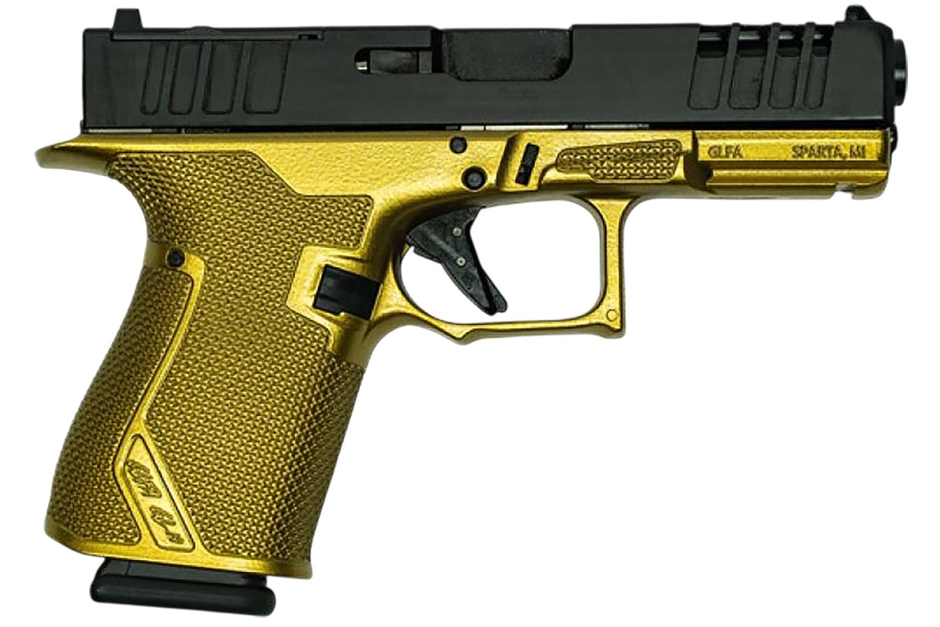 GREAT LAKES FIREARMS Striker 9mm Luger Semi-Auto Pistol with Galaxy Gold Cerakote Frame Finish