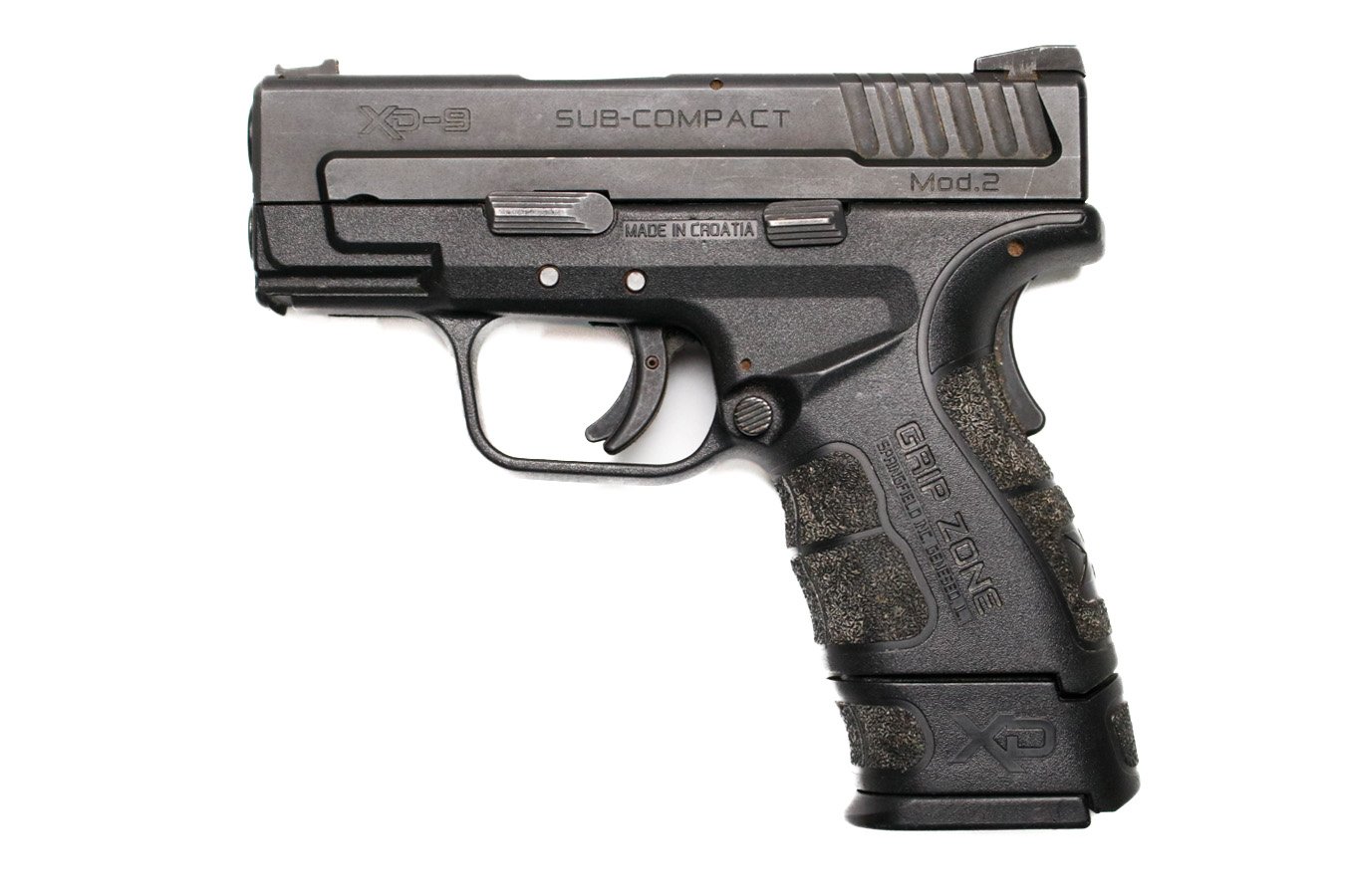 SPRINGFIELD XD-9 MOD.2 Sub-Compact 9mm Police Trade-In Pistol with GRIP ZONE