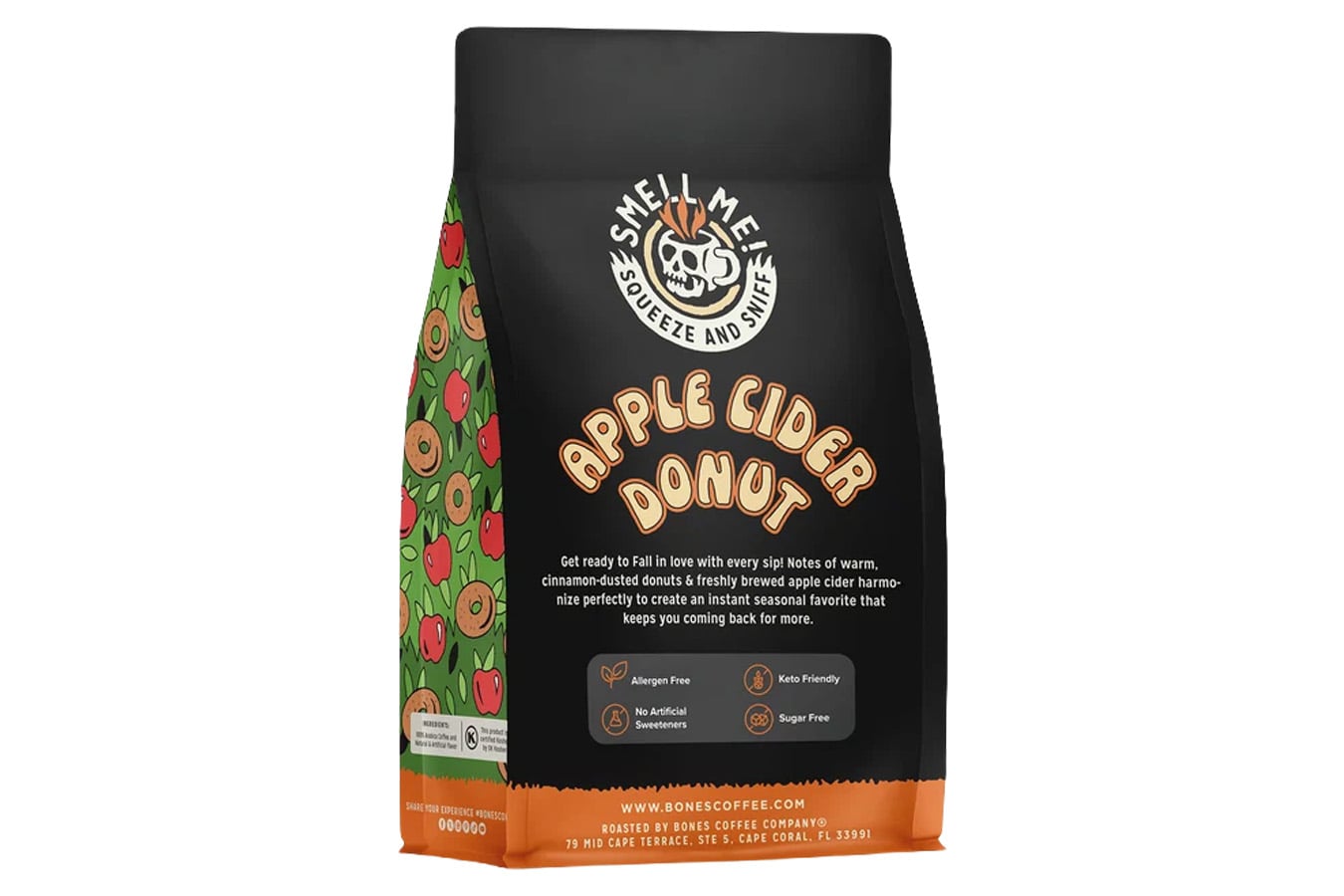 Bones Coffee Apple Cider Donut Flavored Ground Coffee - 12 oz