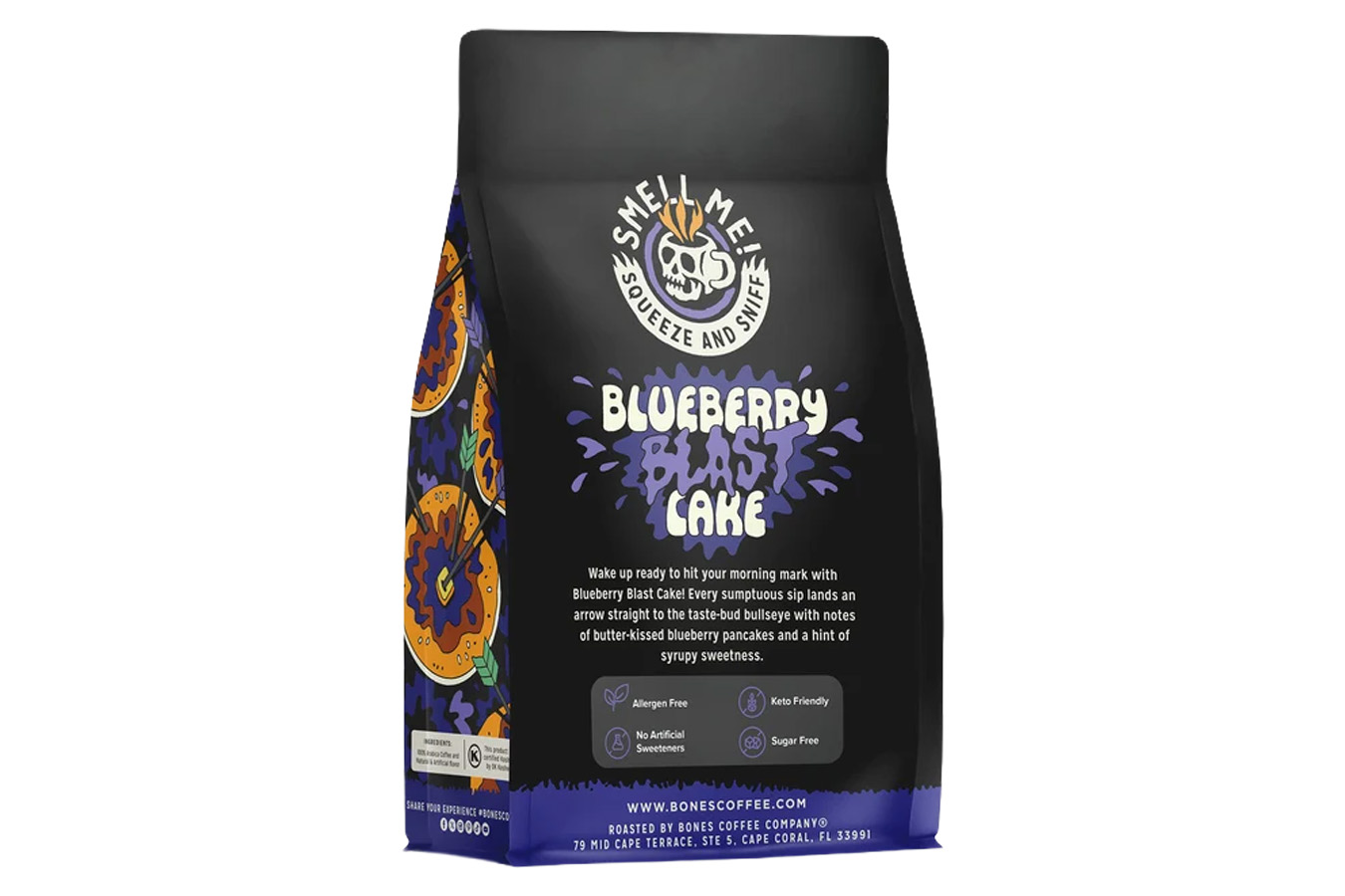 Bones Coffee Blueberry Blast Cake Ground Coffee - 12 oz