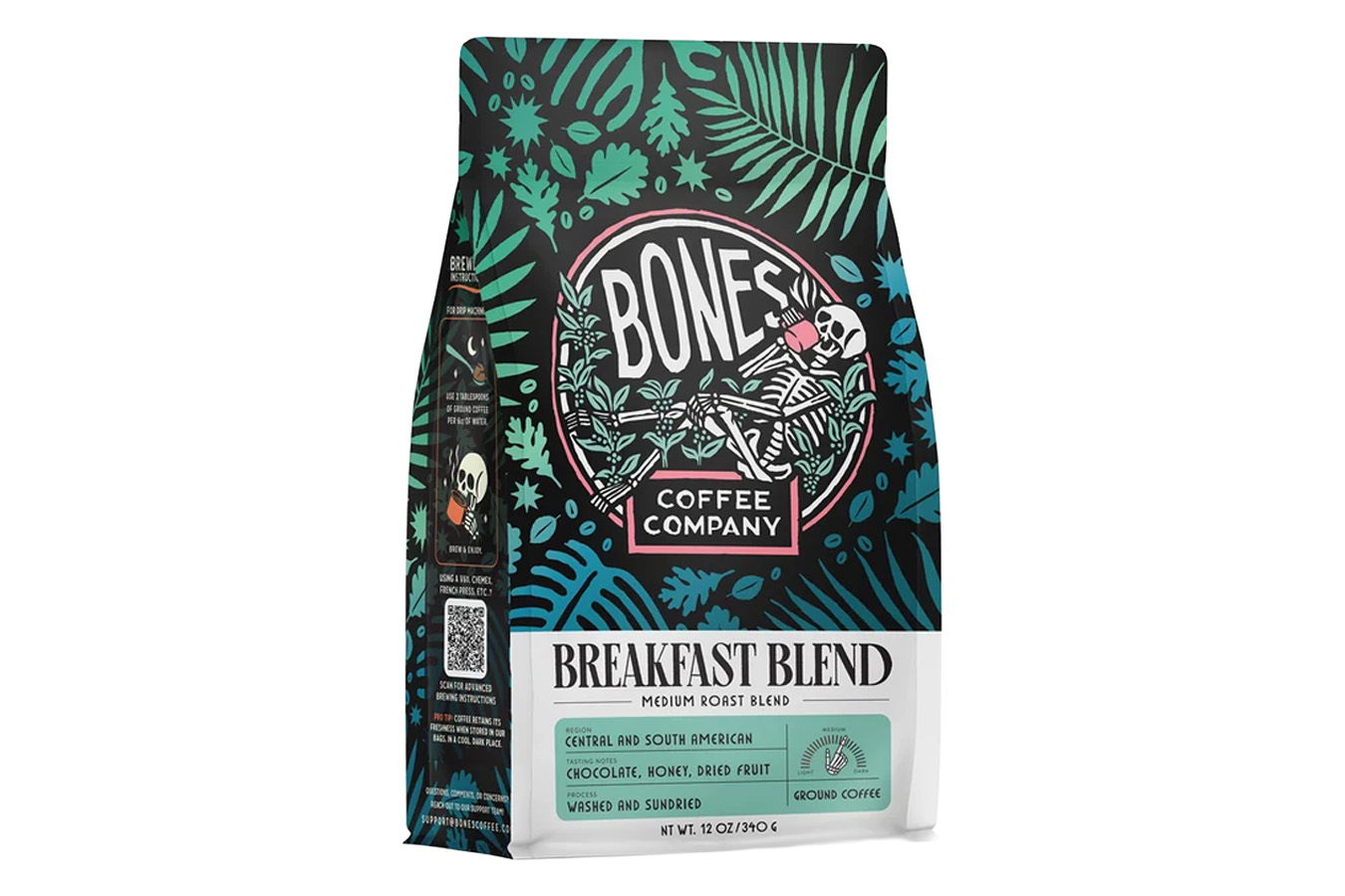 Bones Coffee Breakfast Blend Classic Ground Coffee - 12 oz