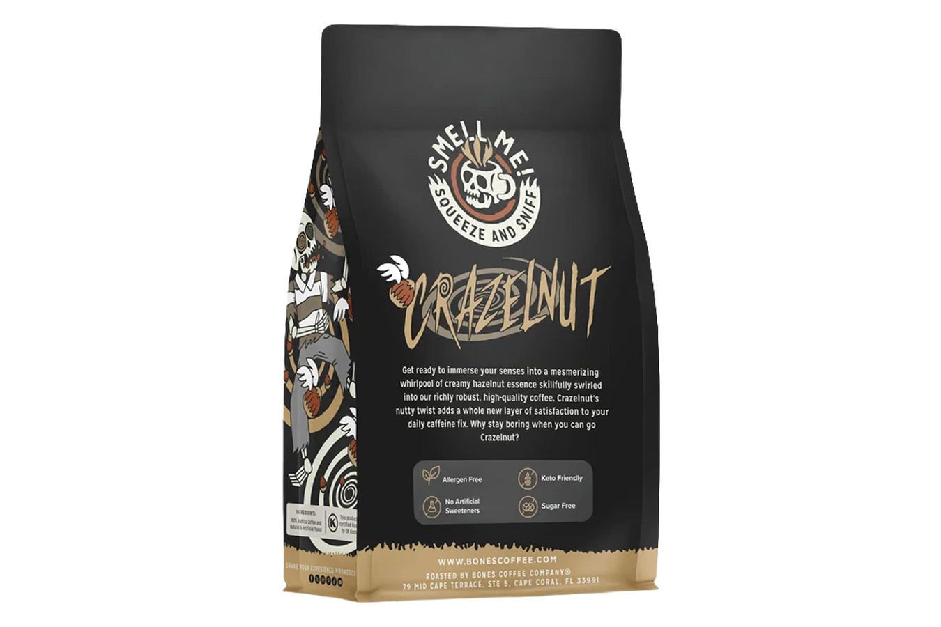 Bones Coffee Crazelnut Hazelnut Flavored Ground Coffee - 12 oz