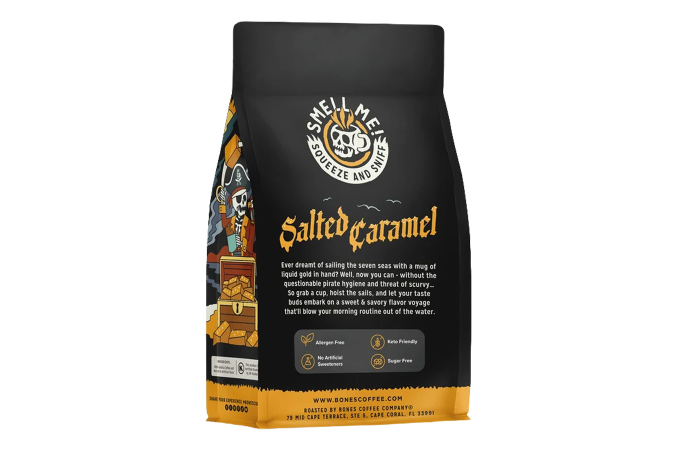 BONES COFFEE Salted Caramel Flavored Ground Coffee - 12 oz