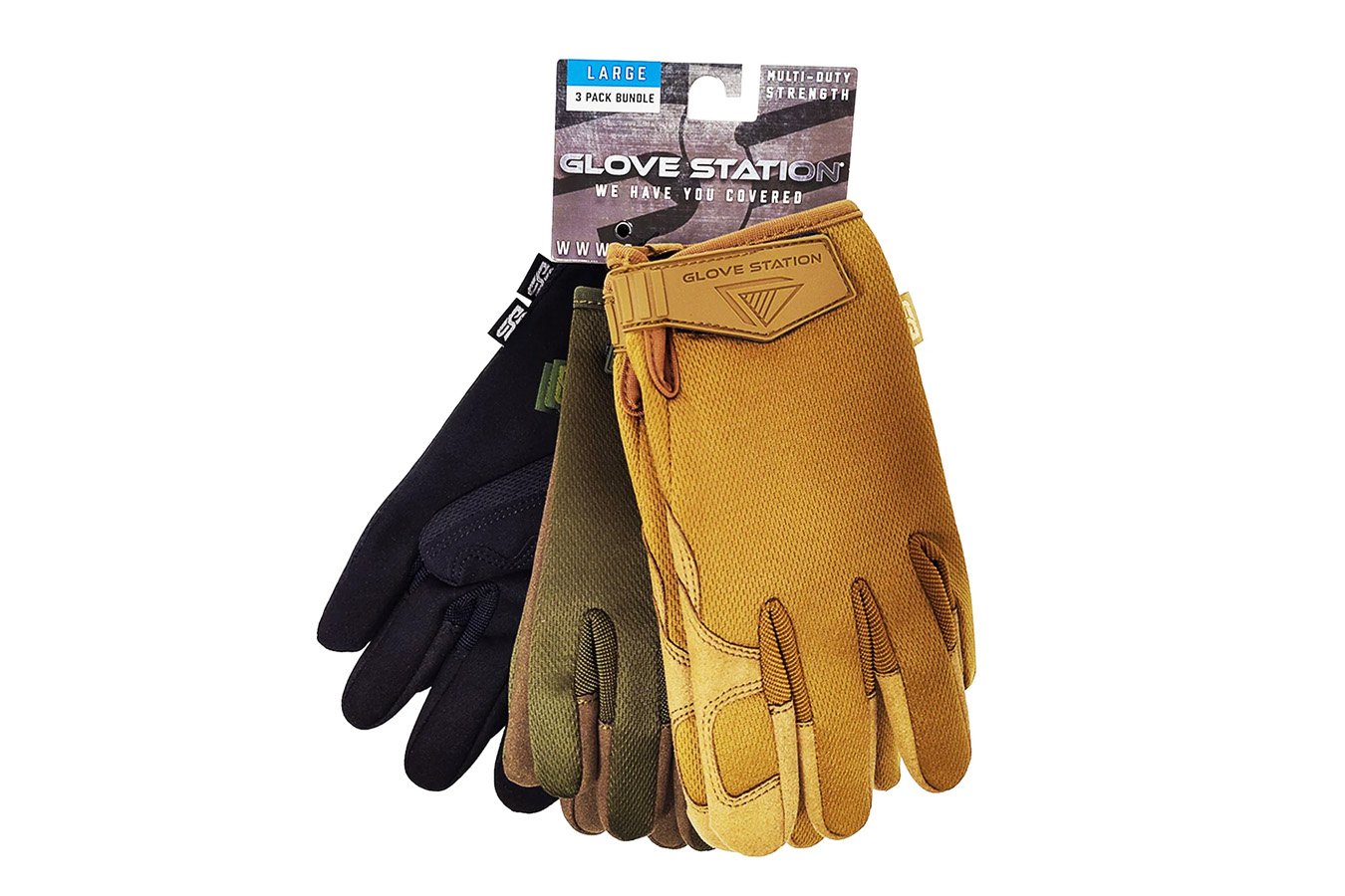 Glove Station 3 Pack Bundle Gloves Black/OD Green/Tan
