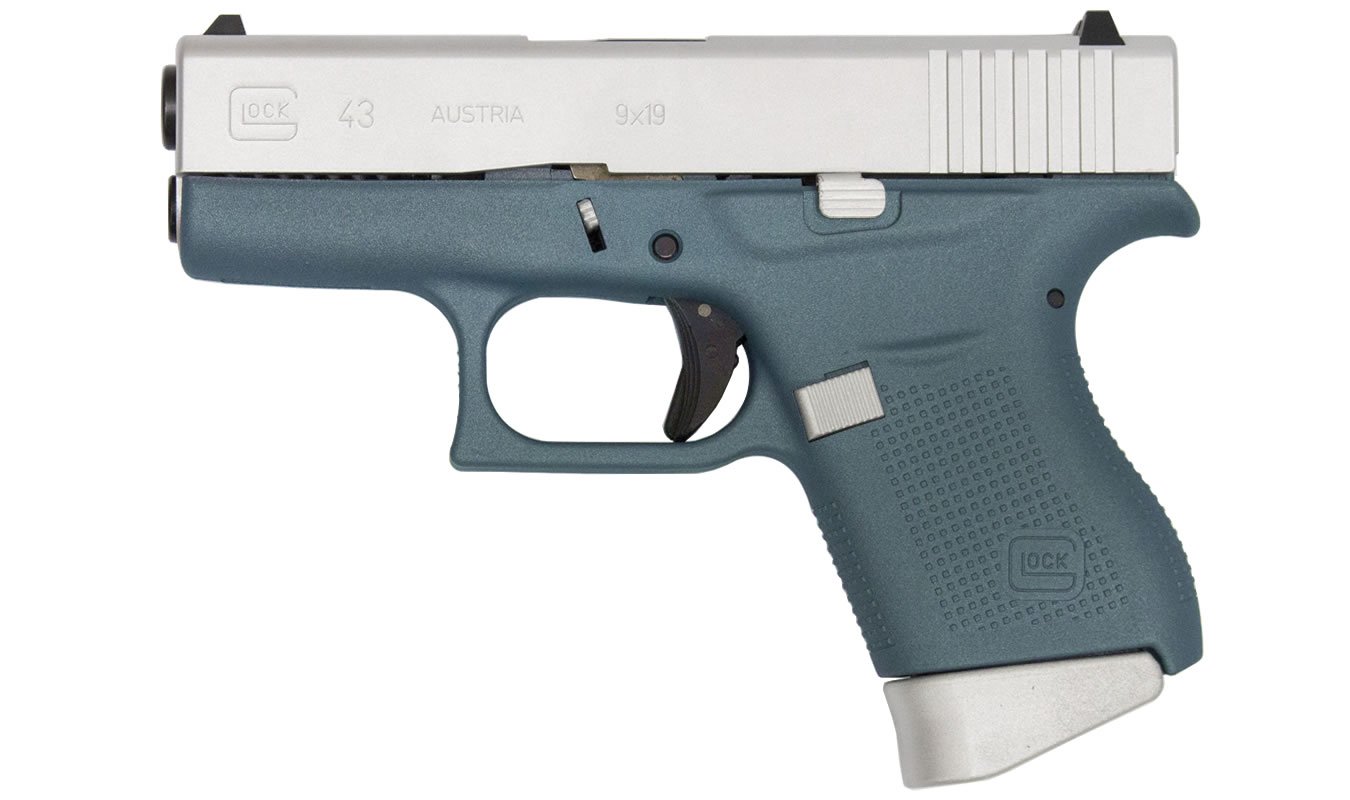 GLOCK 43 9mm Single Stack Pistol with Blue Cerakote Finish