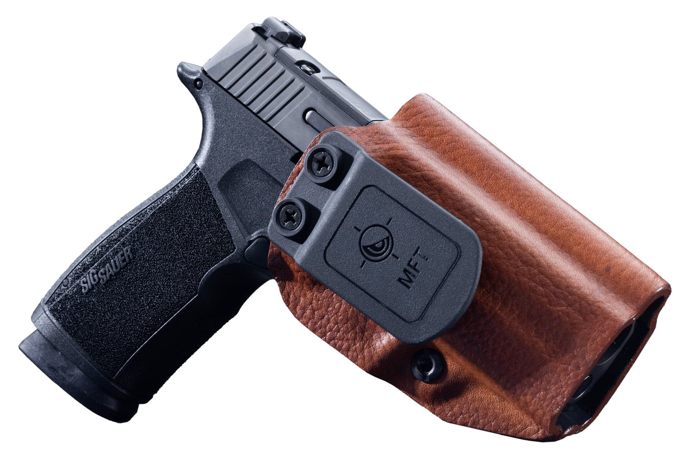 Mission First Tactical Brown Leather Hybrid AIWB Holster for Sig Sauer P365-XMACRO 