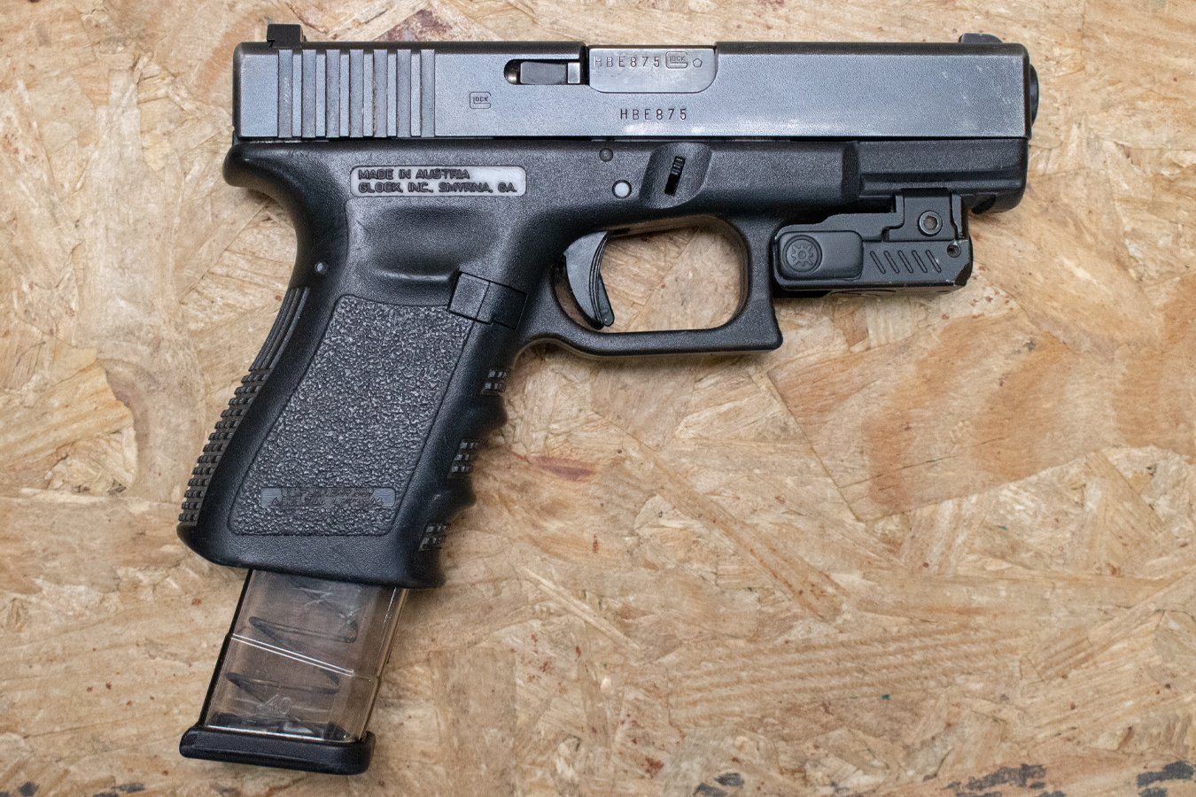 GLOCK 23 40 S&W Police Trade-In Pistol with Extended Mag and Laser