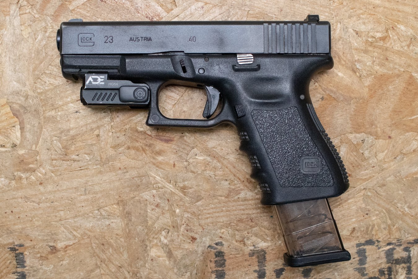 GLOCK 23 40 S&W Police Trade-In Pistol with Extended Mag and Laser