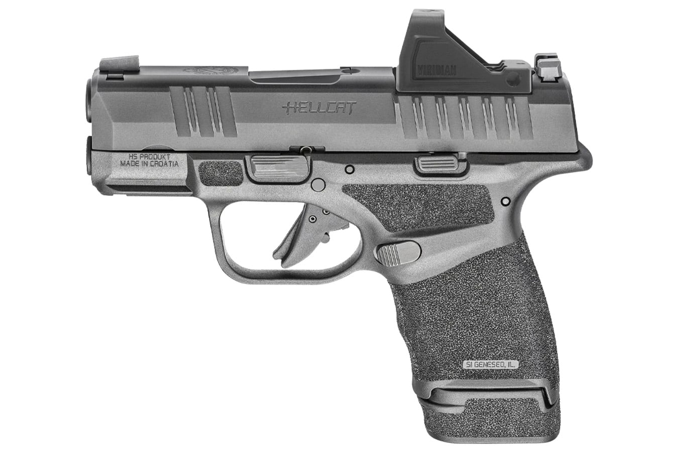 Springfield Hellcat Micro-Compact 9mm Semi-Auto Pistol with Viridian RFX-11 Green Dot and Fo