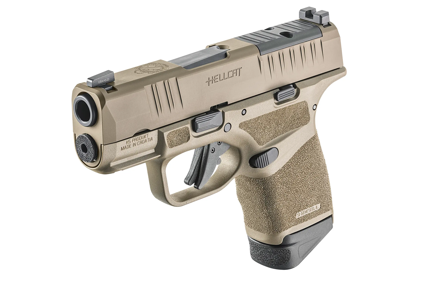 SPRINGFIELD Hellcat OSP 9mm Semi-Auto Pistol FDE Gear Up Package with Five Magazines, Range Bag, and Optic