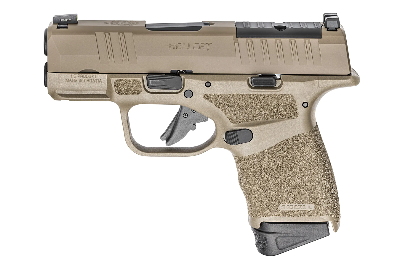 SPRINGFIELD Hellcat OSP 9mm Semi-Auto Pistol FDE Gear Up Package with Five Magazines, Range Bag, and Optic