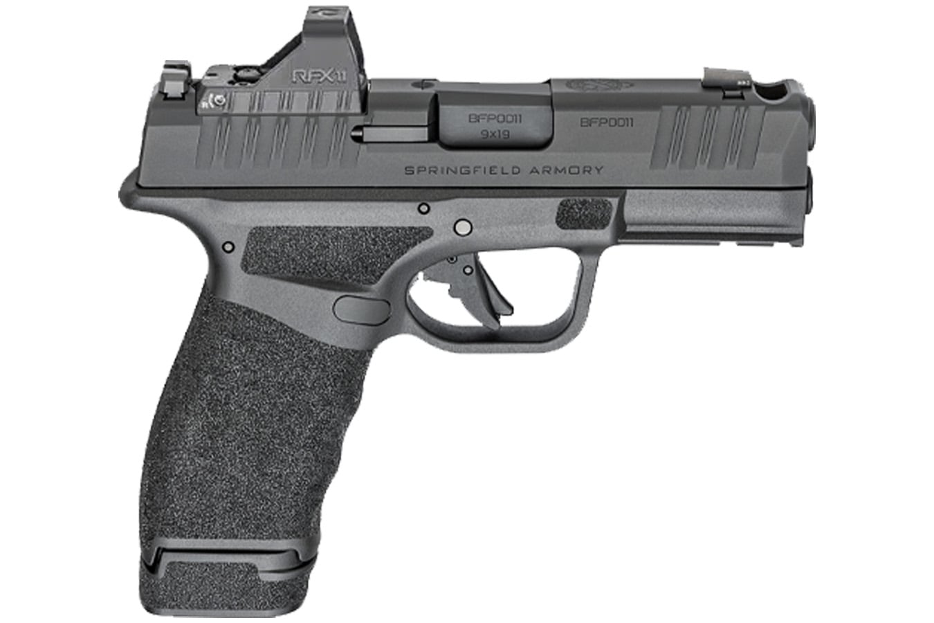 Springfield Hellcat Pro Comp 9mm Gear Pac with Viridian RFX-11 Green Dot, Four Mags and Pistol Bag