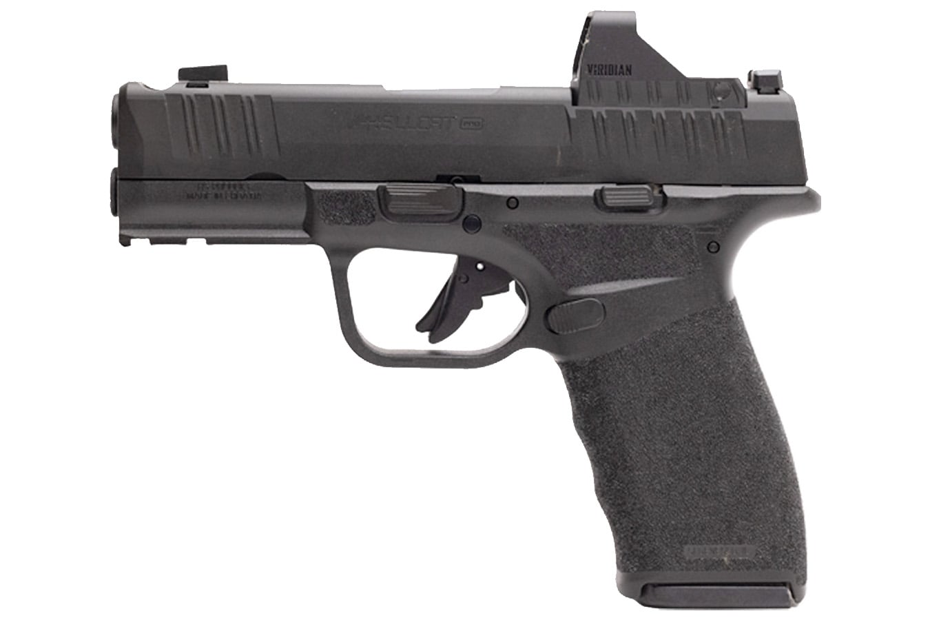 Springfield Hellcat Pro Comp 9mm Gear Pac with Viridian RFX-11 Green Dot, Four Mags and Pistol Bag