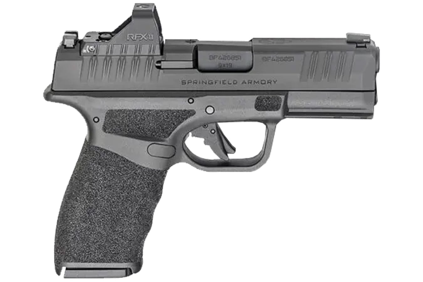 Springfield Hellcat Pro 9mm Pistol with Viridian RFX-11 Green Dot, Four Mags and Pistol Bag