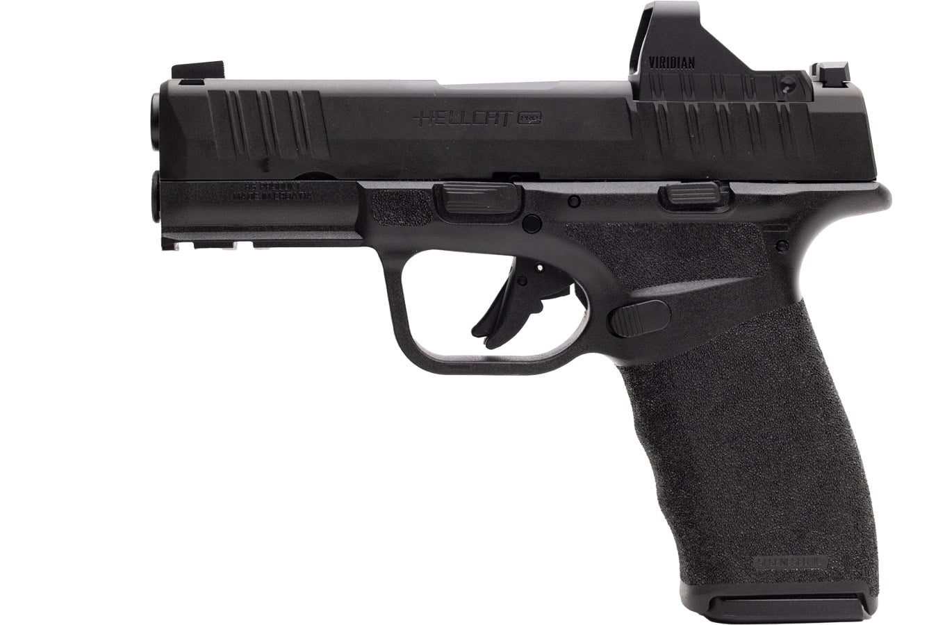 SPRINGFIELD Hellcat Pro 9mm Pistol with Viridian RFX-11 Green Dot, Four Mags and Pistol Bag