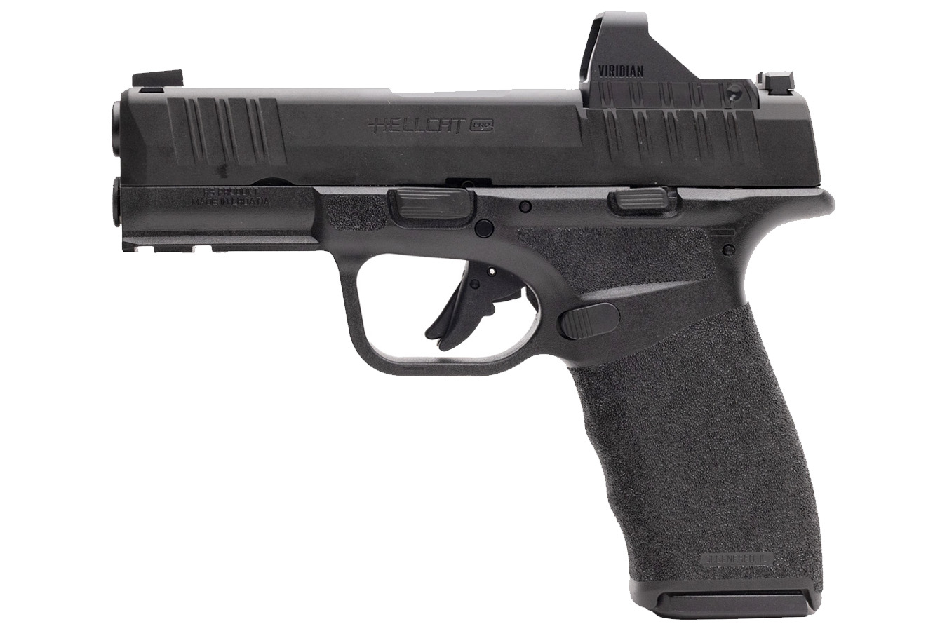 SPRINGFIELD Hellcat Pro 9mm Pistol with Viridian RFX-11 Green Dot, Four Mags and Pistol Bag