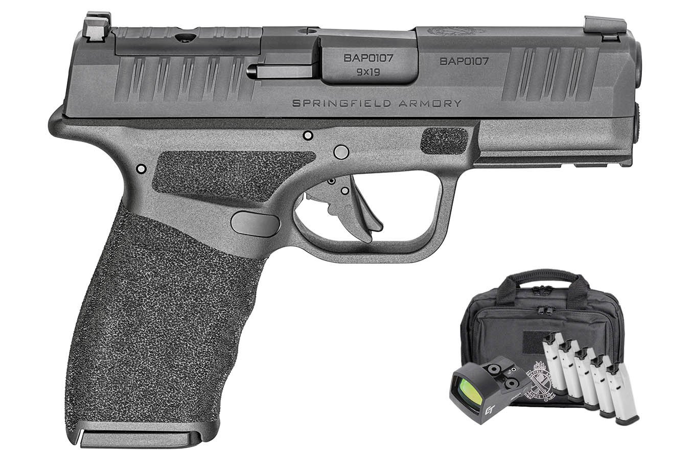 SPRINGFIELD Hellcat Pro OSP 9mm Semi-Auto Pistol w/ 5 Total Mags, Red Dot and Range Bag