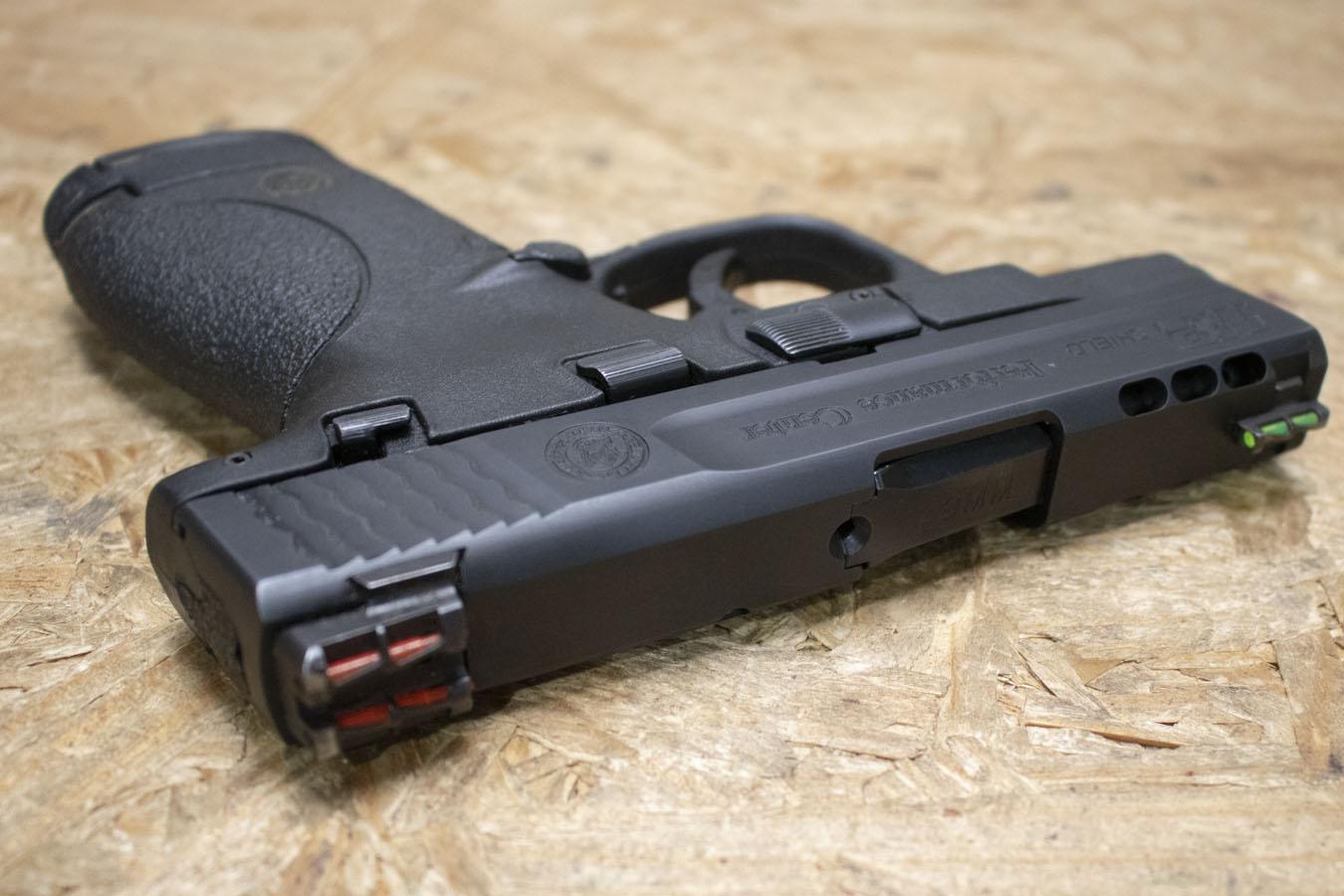 SMITH AND WESSON M&P9 Shield Performance Center 9mm Police Trade-In Pistol with Ported Barrel and Slide