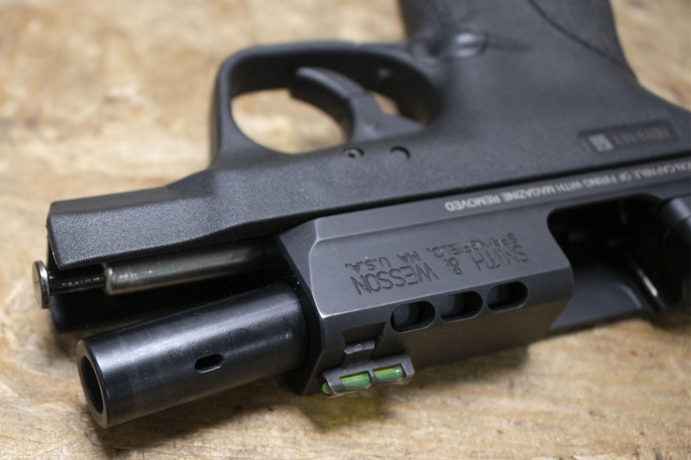 SMITH AND WESSON M&P9 Shield Performance Center 9mm Police Trade-In Pistol with Ported Barrel and Slide