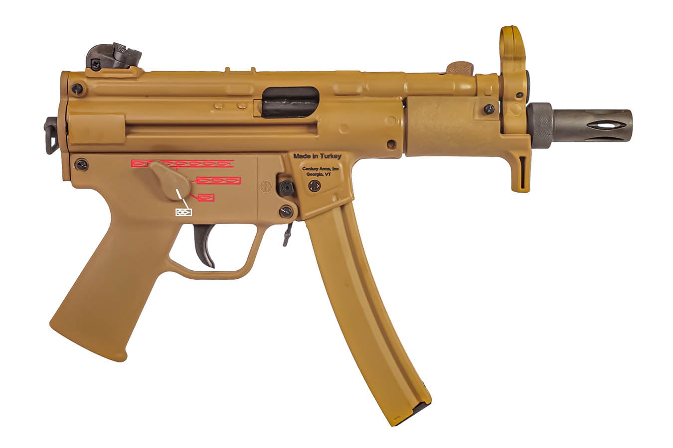Century Arms AP5-P RAL8000 9mm Roller-Delayed Semi-Auto Pistol with FDE Finish and Ambi Selector