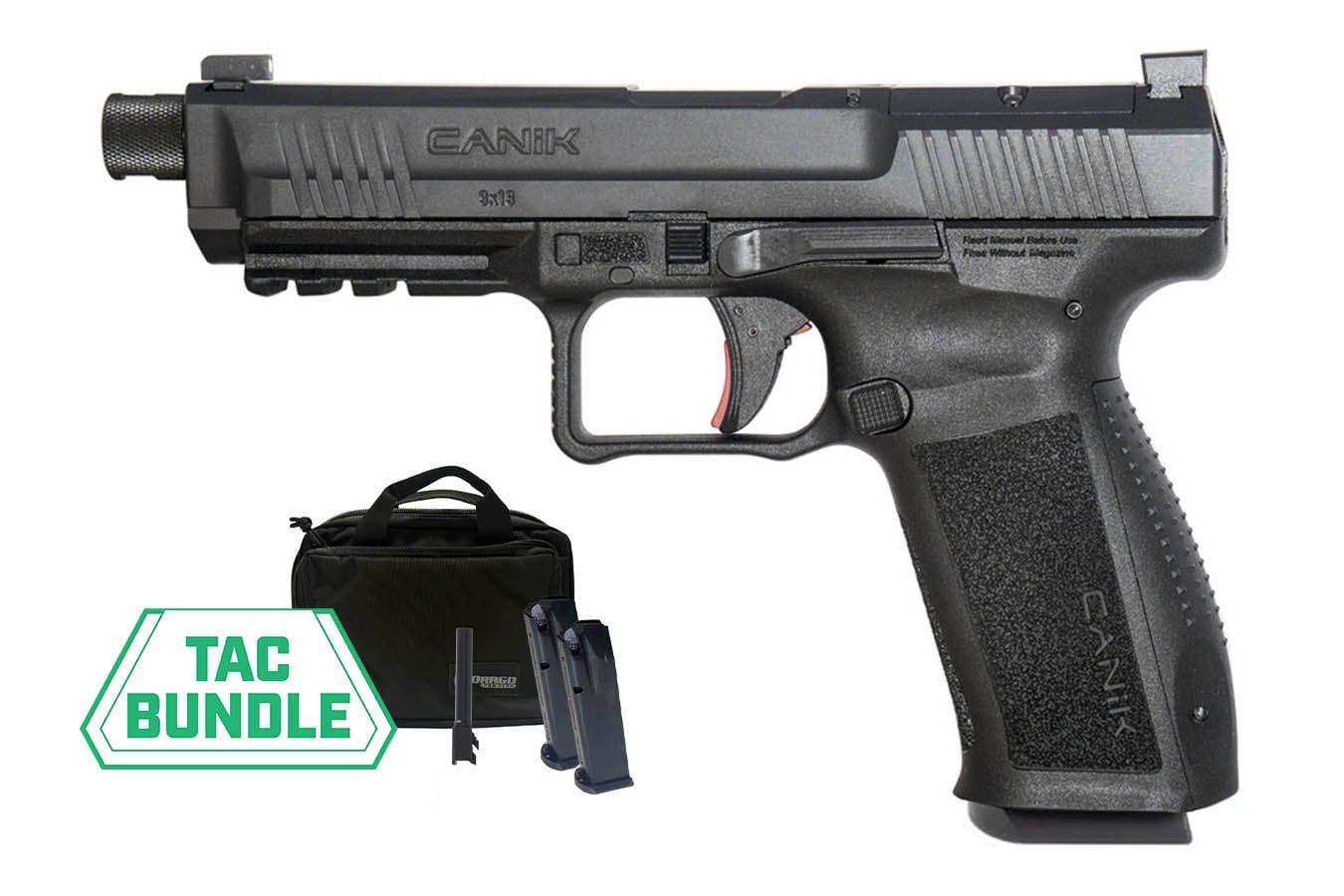 Canik METE SFT Tac 9mm Optic Ready Semi-Auto TAC Bundle Package with Three Mags, Extra Barrel and Drago Bag