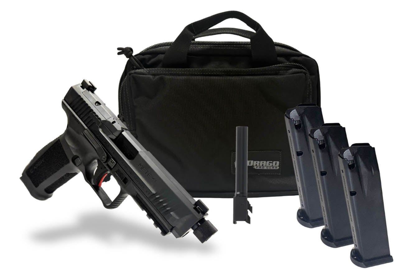 CANIK METE SFT Tac 9mm Optic Ready Semi-Auto TAC Bundle Package with Three Mags, Extra Barrel and Drago Bag