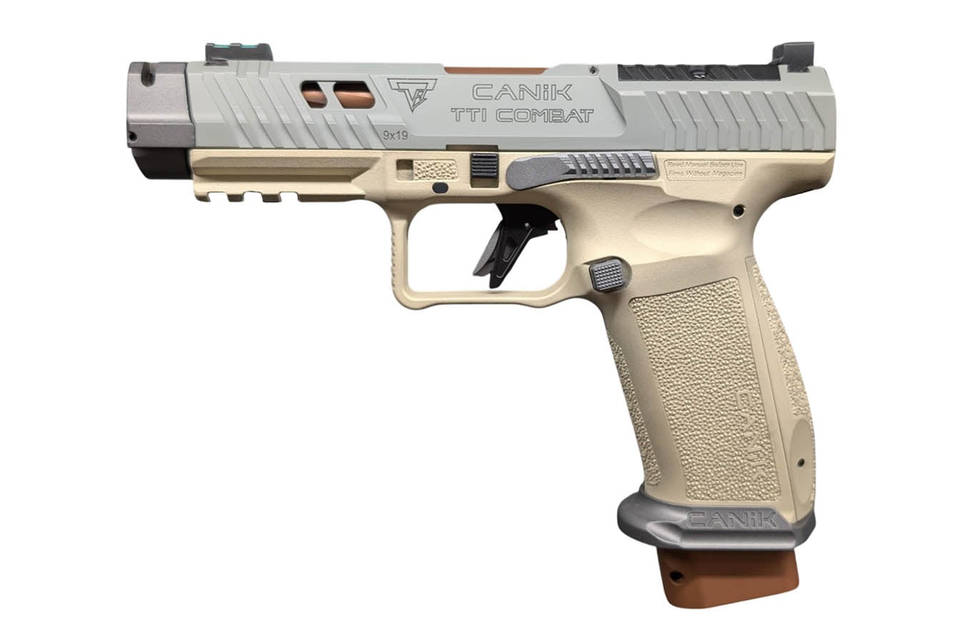 CANIK TTI Combat Suga Bear 9mm Optic Ready Pistol with Champagne/Tungsten Finish
