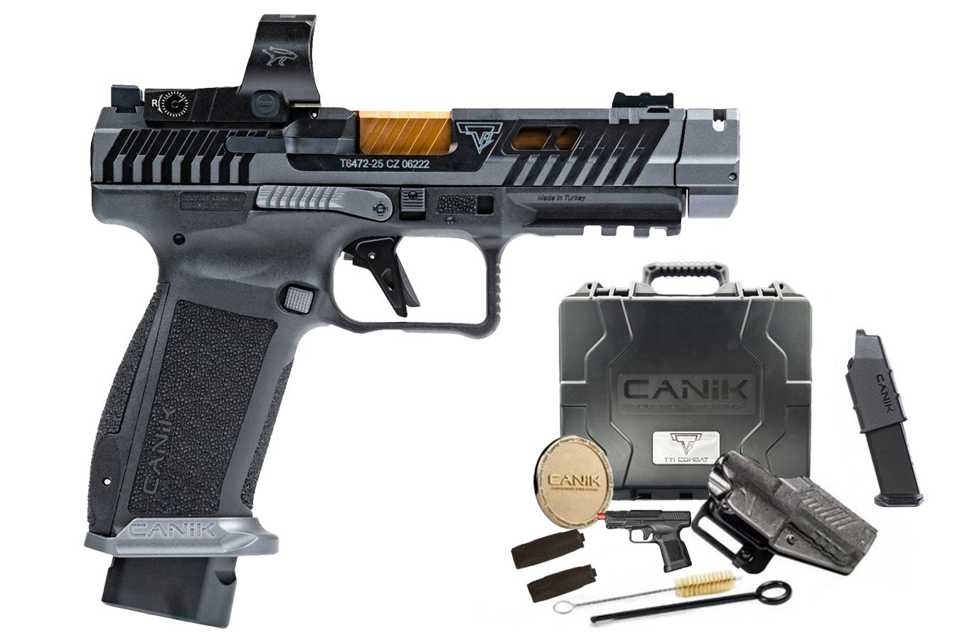 Canik TTI Combat 9mm Pistol with Bronze Barrel and MO3 Red Dot