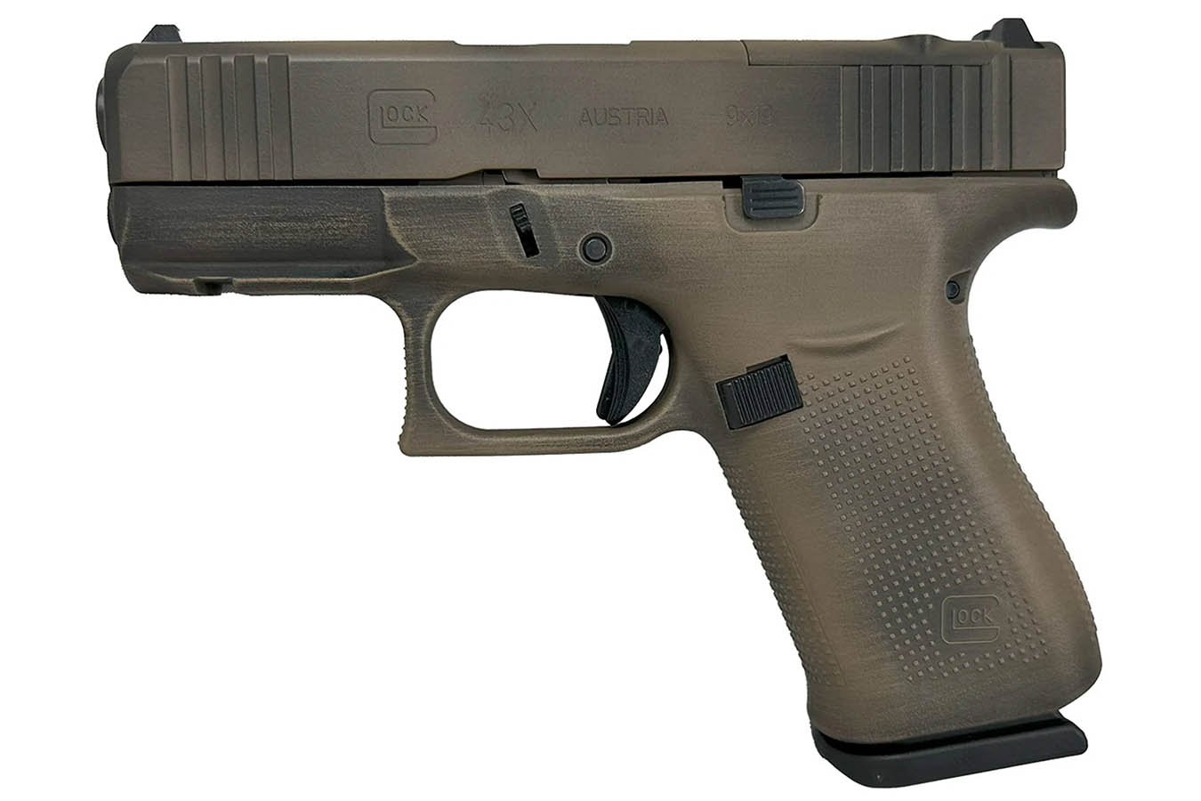 GLOCK 43X MOS 9mm Optic Ready Semi-Auto Pistol with Distressed FDE Finish